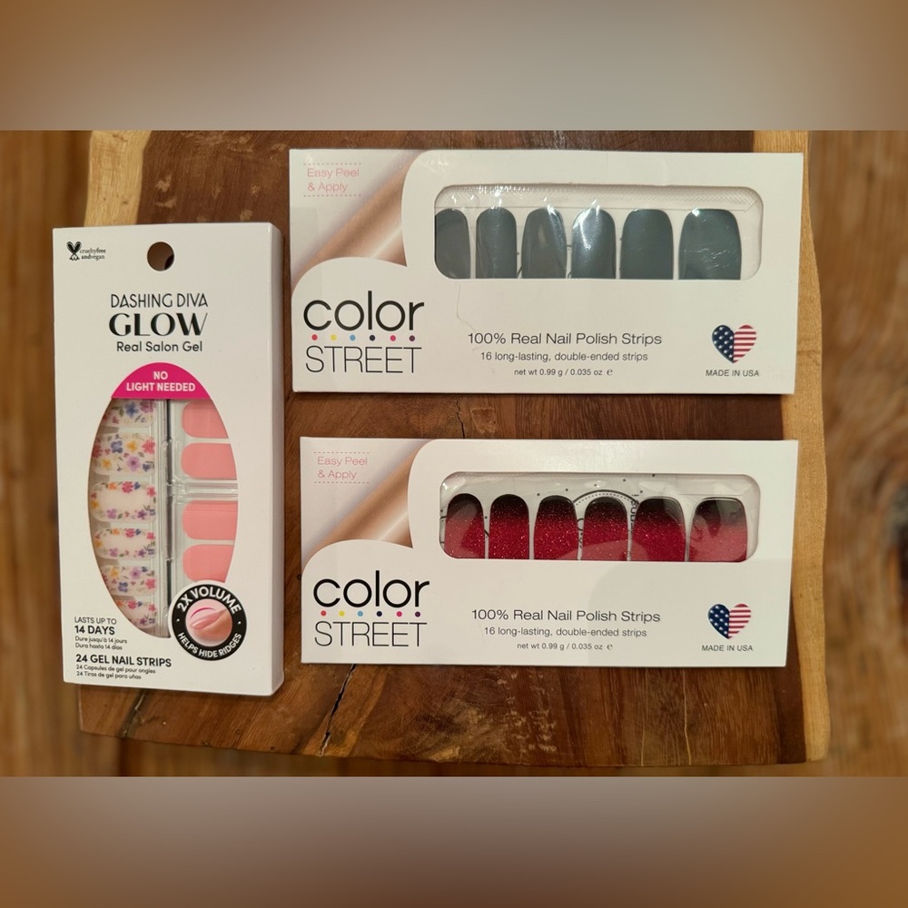 💅Color Street & Dashing Diva 3-pack Nail Strip Bundle